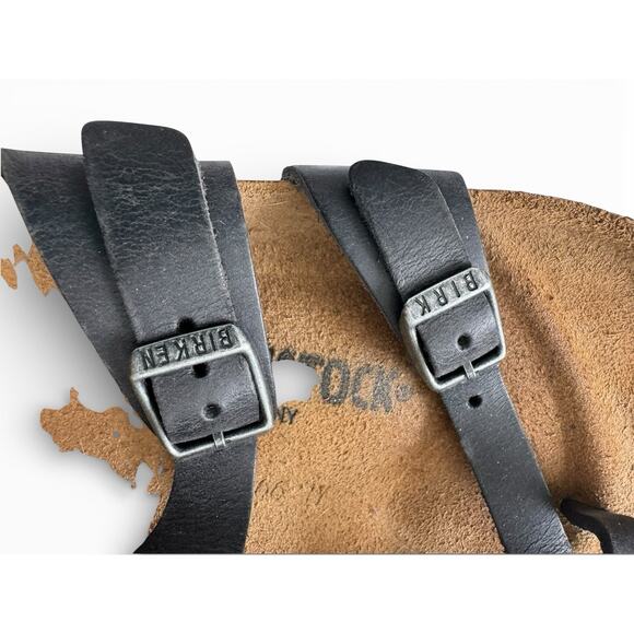 New Women’s Classic Birkenstock Mayari Toe Loop Sandal 37 6.5 Black Leather - Picture 4 of 8